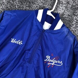 Los Angeles Dodgers Jacket Mens Medium Blue MLB Baseball DeLong Nylon Pullover